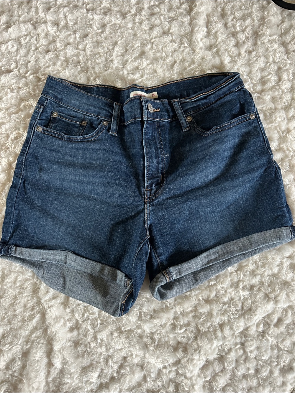 Levi’s Dark Blue Denim Roll-Hem Women's Shorts